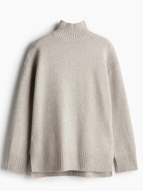 H&M Cream Mock Neck Sweater